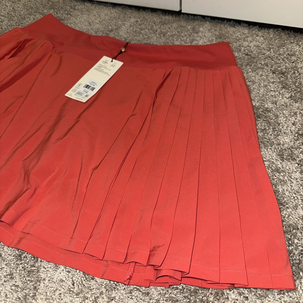 CALIA By Carrie Underwood Women's 14" Side Pleat Guava Pink Golf Skort XL - Picture 3 of 6
